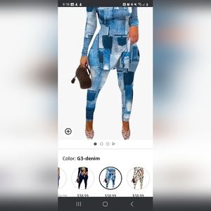 Denim patchwork 2 piece